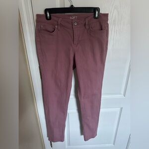 LOFT Modern Skinny Jeans – Mauve Pink Colored Denim – Size 10